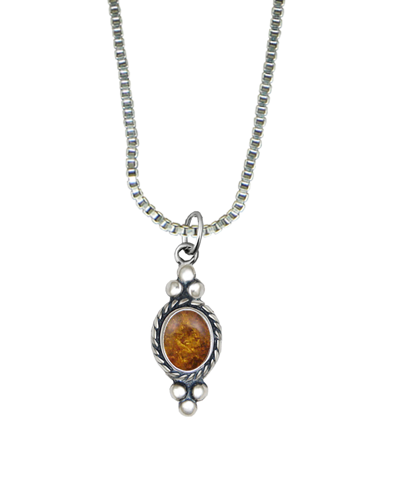 Sterling Silver Little Amber Pendant Necklace